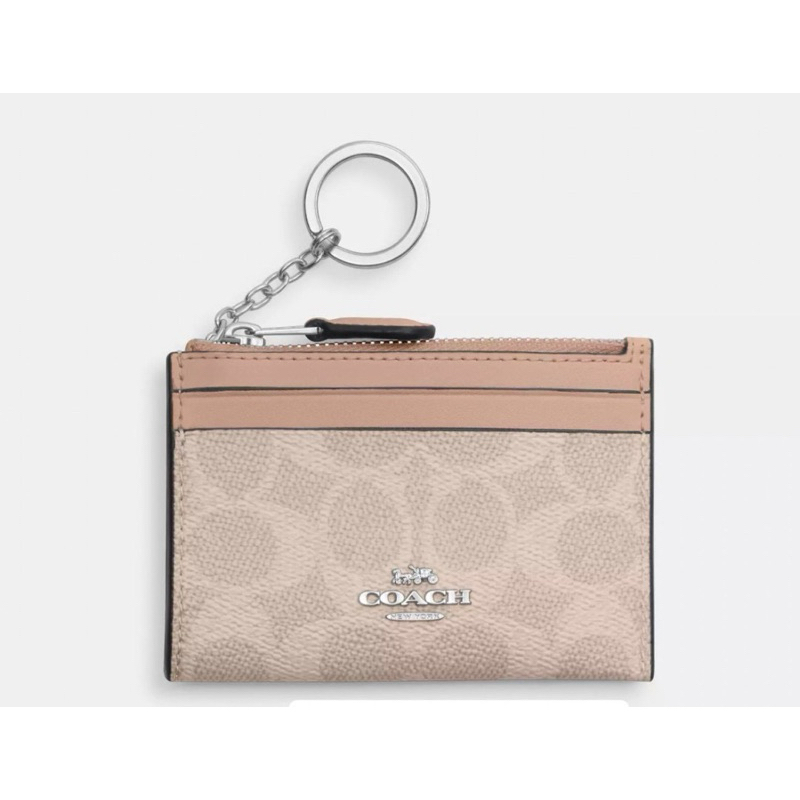 Coach MINI SKINNY ID CASE IN SIGNATURE CANVAS (พวงกุญแจ ใส่บัตร)