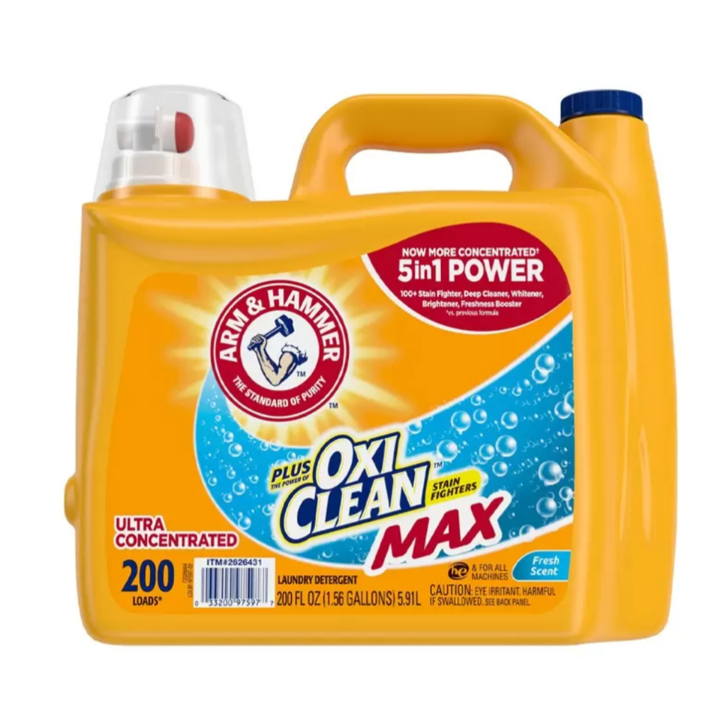 ARM & HAMMER Plus OxiClean Max Liquid Laundry Detergent 5.91 L / 200-Load ARM & HAMMER Plus น้ำยาซัก