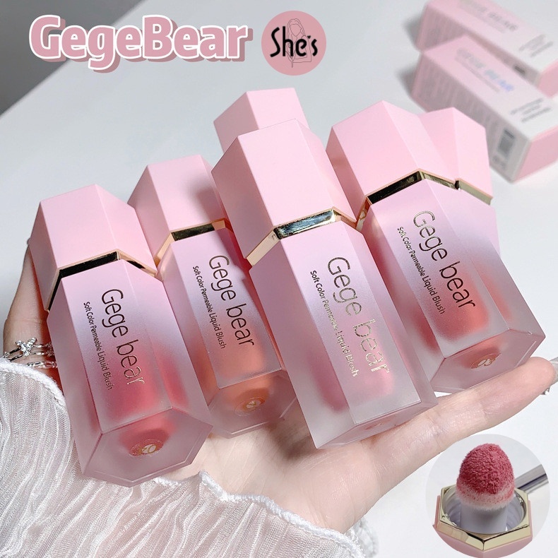 Gege Bear ลิควิดบลัช  บลัชออนเนื้อครีม เนื้อแมตต์กํามะหยี่ บลัชออน เนื้อแมตต์ กันน้ํา  ติดทนนาน
