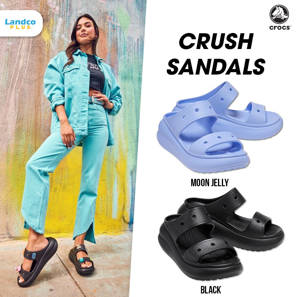 Crocs Collection รองเท้าแตะ รองเท้าส้นตึก แบบสวม ND UX CS Crush Sandal 207670-001 / 207670-100 / 207670-5Q6 (2390)