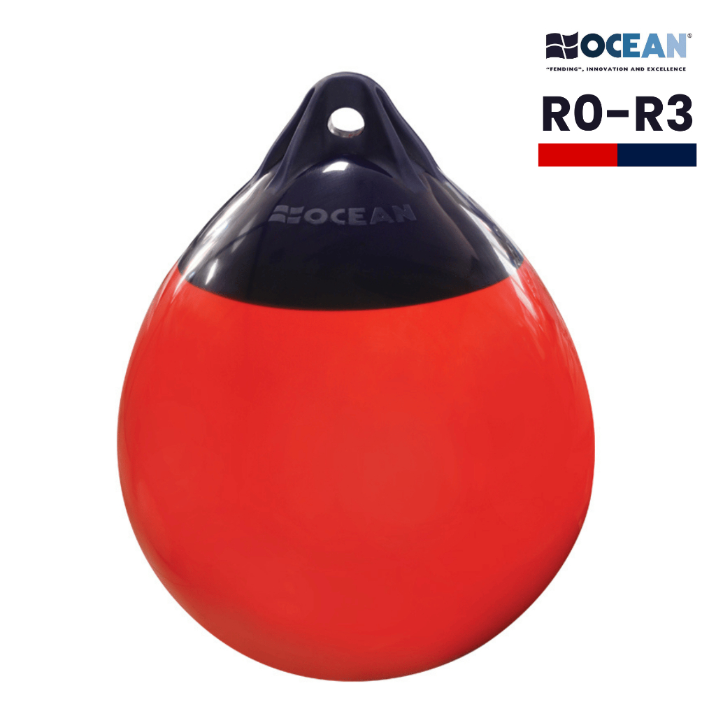 ทุ่นกันกระแทก ทุ่นลอยน้ำ เฟนเดอร์ขนาด R0-R3 (สีแดง) OCEAN Heavy Duty Buoy [Ocean R0-R3]