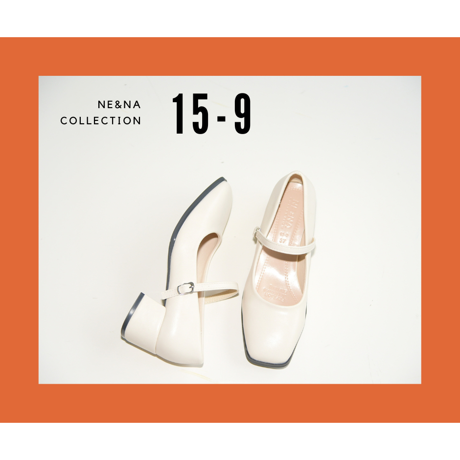 รองเท้าเเฟชั่นผู้หญิงเเบบคัชชูเเฟชั่นเปิดหน้าเท้าส้นปานกลาง No. 15-9 NE&NA Collection Shoes