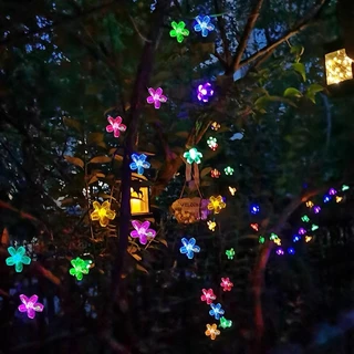 ไฟตกแต่งโซล่าเซลล์ 50LED/10M ไฟคริสต์มาส ไฟทรงหยดน้ำตกแต่งกลางแจ้ง
