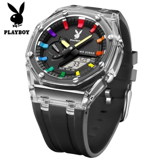 PLAYBOY สปอตสินค้า นาฬิกาผู้ชาย ยาง สายนาฬิกา กันน้ำ กีฬา หนุ่มสาว แฟชั่น รับประกัน 3 ปี นาฬิกาเดิม 100%