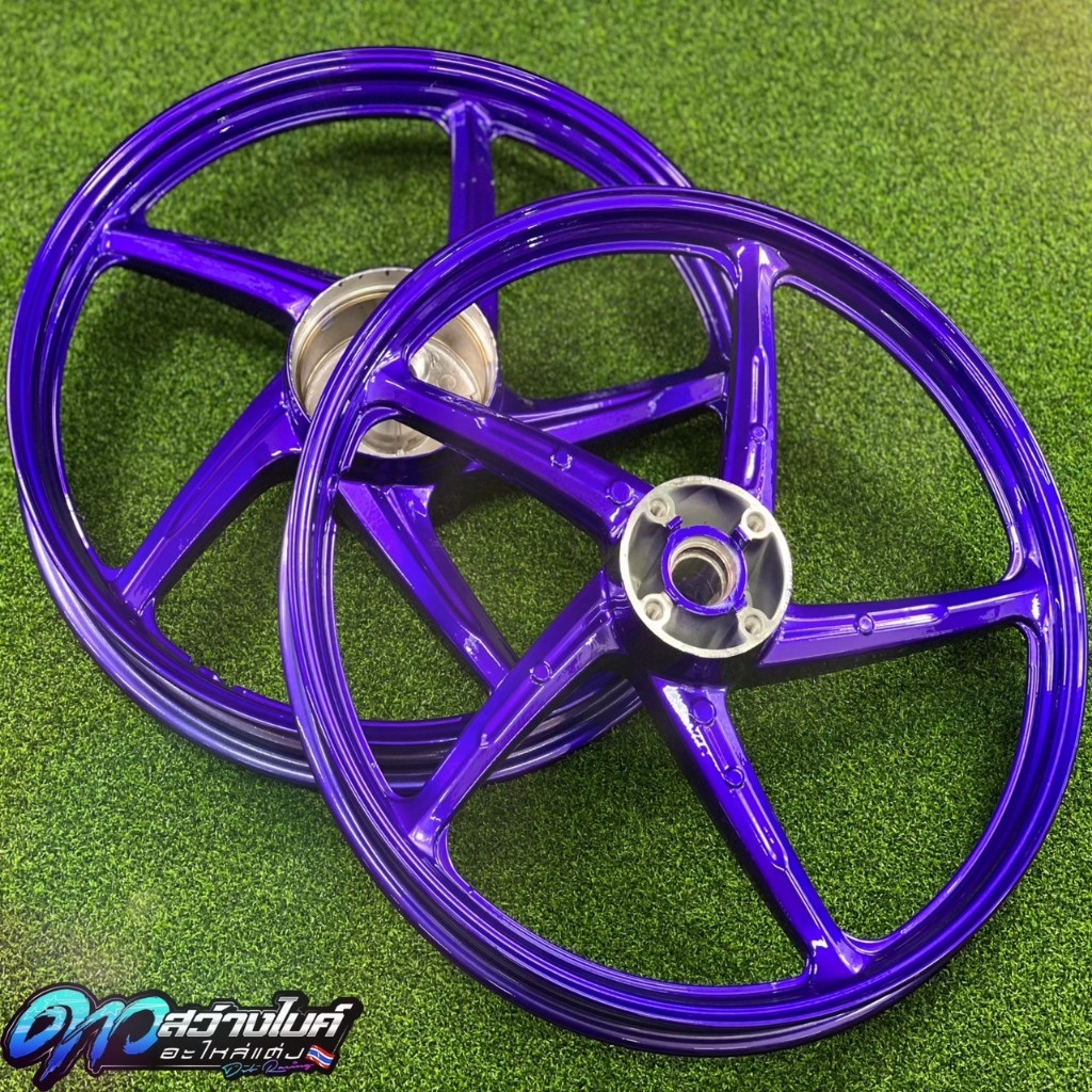 ล้อแม็คเดิม5ก้าน สีม่วงแคนดี้ สำหรับw110i w125i (แบบกระปุกไมล์) ขนาด17x1.40/17x1.60