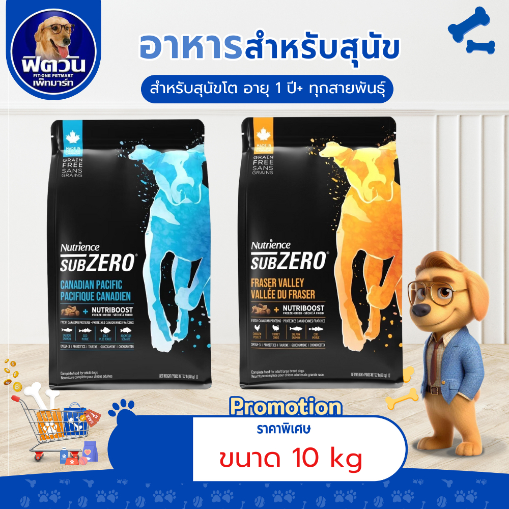 อาหารสุนัข Nutrience สุนัขทุกสายพันธุ์ ขนาด 10 กิโลกรัม{อาหารสุนัขเม็ด}