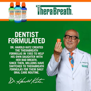 📦Package แท้นำเข้า🇺🇸 TheraBreath น้ำยาบ้วนปาก สูตรปราศจากแอลกอฮอล์ 12-Hour Fresh Breath Oral Rinse, Mild Mint,16.0 fl oz