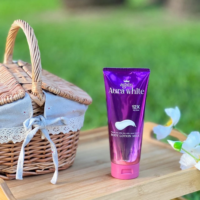 [มีไลฟ์/พร้อมส่ง] โลชั่นเผือก Again Aura White Body โลชั่นเผือก สูตรน้ำนม