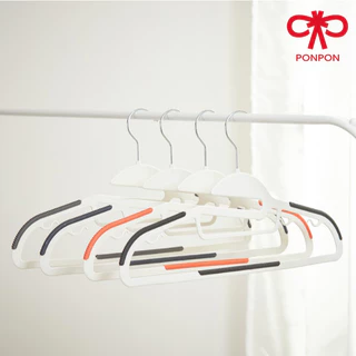 PONPON ไม้แขวนอเนกประสงค์ กันลื่น ไม้แขวนที่มีฟังก์ชันป้องกันเสื้อผ้าหลุดหรือร่วง