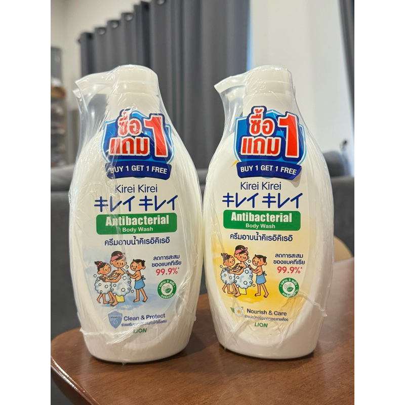 ครีมอาบน้ำ คิเรอิ คิเรอิ แอนตี้แบคทีเรีย บอดี้ วอช นูริช แอนด์ แคร์ และ คลีน แอนด์ โพรเทค kirei kirei 1 แถม แต่