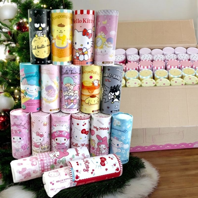 ยกลัง120กล่อง ทิชชู่กระบอกแบบพกพาลายการ์ตูนซานริโอ้ ทิชชู่พิมพ์ลายน่ารักมาก เช็ดหน้าได้