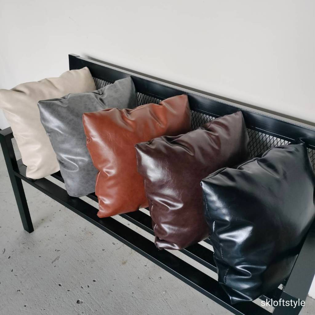 Skloft หมอนอิงหนัง PVC เกรดA มีซิปถอดได้ ใยสังเคราะห์แท้ 100%