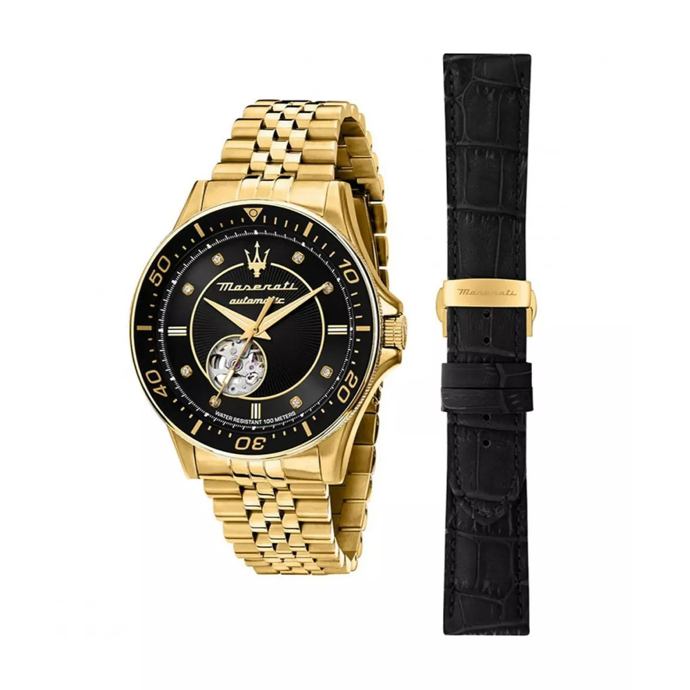 Maserati R8823140012 Sfida Automatic SET Men Watch 44 mm. นาฬิกา นาฬิกาข้อมือ นาฬิกาข้อมือผู้ชาย
