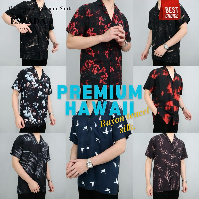 เสื้อเชี้ตฮาวายผ้าเรยอนเทนเซล (HA2) The Premium Rayon Minimal A+ Korean Design Super Soft Lt.