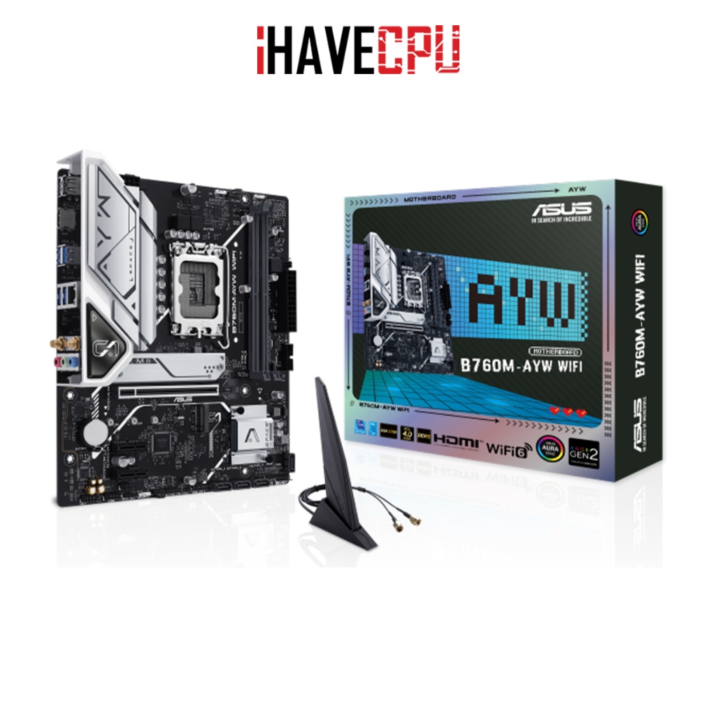 iHAVECPU MAINBOARD (เมนบอร์ด)(1700) ASUS B760M-AYW WIFI
