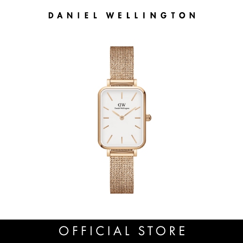 (ทักแชทรับโค้ด) Daniel Wellington นาฬิกาข้อมือ QUADRO MESH RG White สีโรสโกลด์
