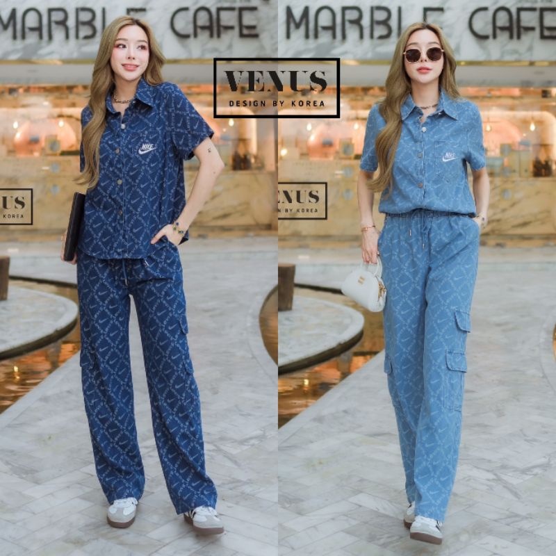 Jeans Set ชุดเซตผ้ายีนเนื้อดี ช่วงอกปักงานสวยเป๊ะมากๆนะคะ