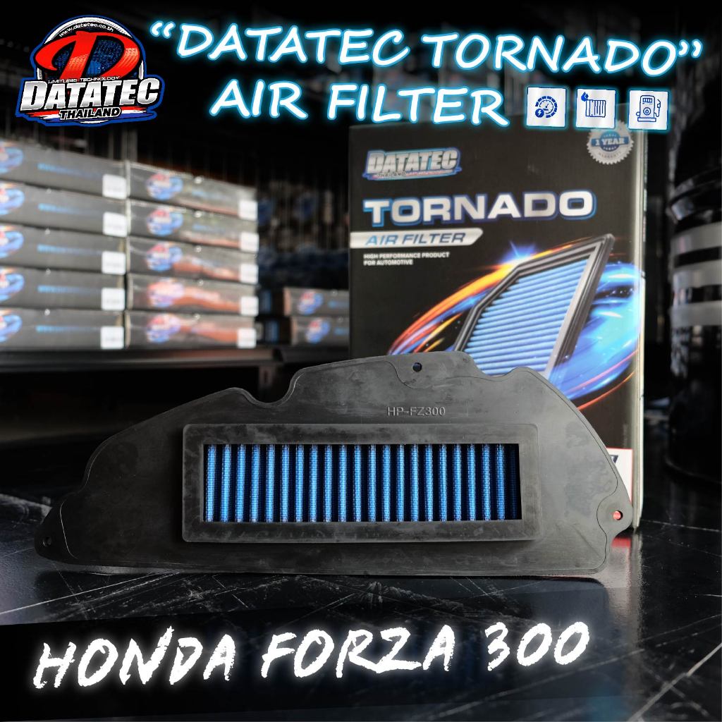 [ ใส่โค้ด RACIDATAT ] กรองอากาศมอเตอร์ไซ Aerox, Forza300, Forza350 Datatec Tornado เพิ่มแรงบิด
