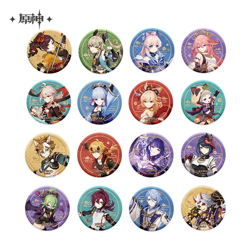 [ พร้อมส่ง / Official ] Genshin Impact Character Badge - Inazuma เกนชิน อิมแพค เข็มกลัดตัวละคร - Inazuma