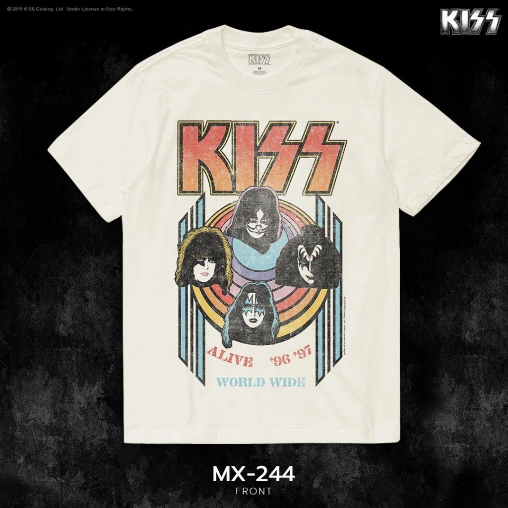 Power 7 Shop เสื้อยืดวง คิส ลิขสิทธ์แท้ KISS T-SHIRTS (MX-244 สีครีม) ราคา ถูกที่สุด ดีลบีเคเค แกลเลอรีภาพที่ 2