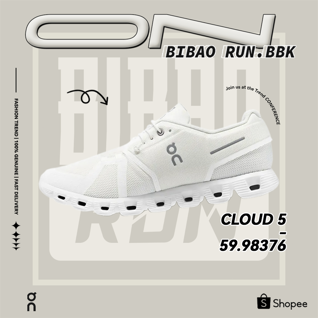 ของแท้ 100 % On Cloud 5 ใหม่ สวมใส่สบายและทนทานต่อการสึกหรอ 59.98376