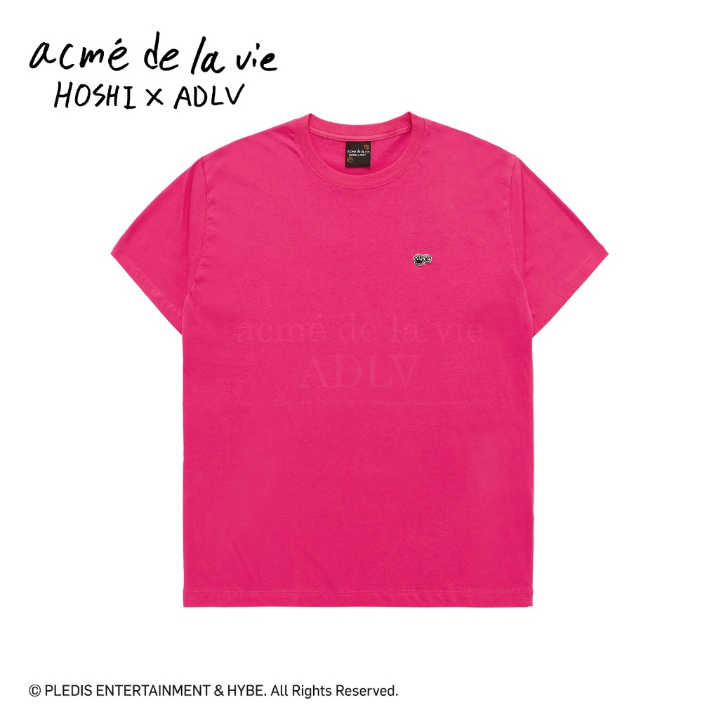 ADLV [acme de la vie] เสื้อยืด Oversize รุ่น HOSHI X ADLV - Wappen Short Sleeve T-Shirts - Deep Pink