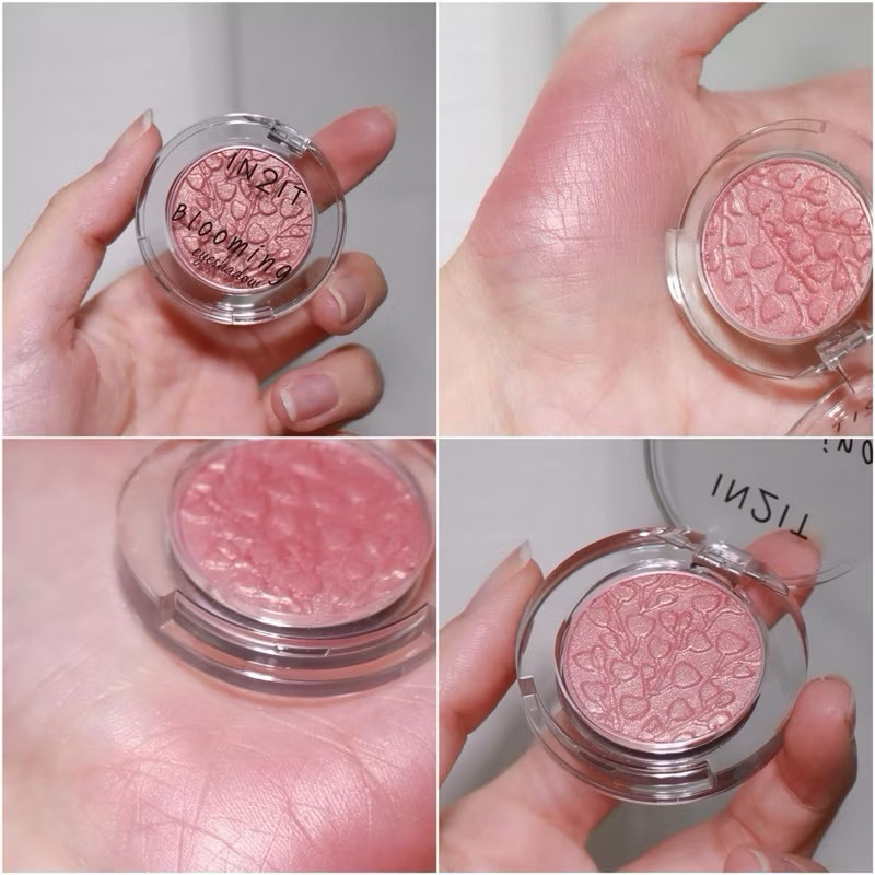 IN2IT Blooming Eye Shadow สี 02 เลยยย เป็นโทนสีชมพูแชมเปญ ดูแพงมากก มีความชิมเมอร์เบา ๆ ทาแล้วขับผิวสวยทุกลุค !!