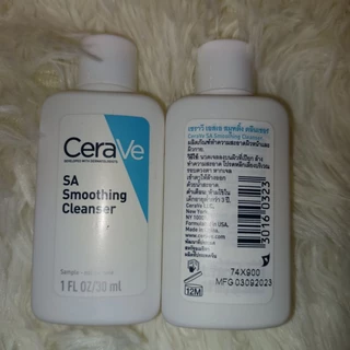 CeraVe SA Cleanser cerave sa smoothing cleanser โฟมล้างหน้า เซราวี เจลล้างหน้า ลดสิว ขนาดทดลอง 30ml.