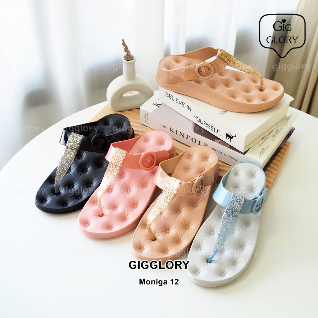 🌻 รองเท้าแตะคีบ Moniga 12 สายกลิตเตอร์ พื้นหนานุ่ม