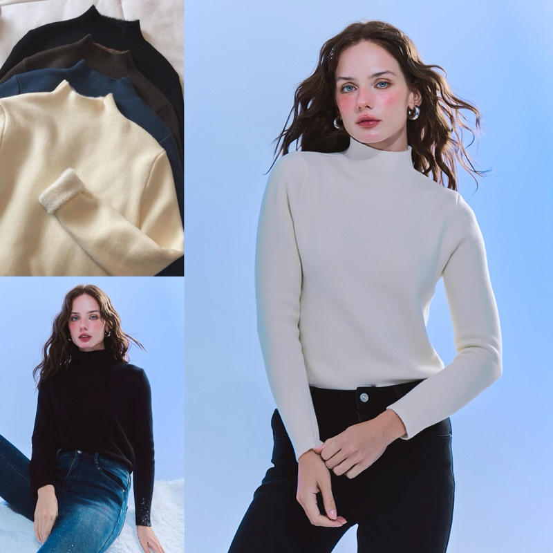 umore.made Chiffon fluffy Sweater เสื้อคอปีนบุขน เต็ม10 อุ่นนุ่มแบบขั้นสุดด คอนเฟิมค่า