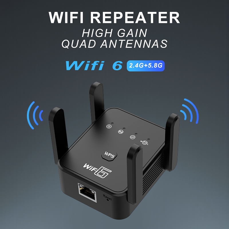[2.4 Ghz + 5.8 Ghz] เครื่องขยายสัญญาณ wifi ใหม่ล่าสุด รองรับ WPA3 dual-band ใช้เสาอากาศ ครอบคลุม 500 1500Mbps