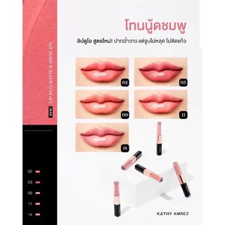 🎉 LIP DUO MATTE & SHINE FIX ลิปดูโอแมทแอนด์ชายน์ ฟิกซ์ ลิปไม่ติดแมส KATHY COSMETIC
