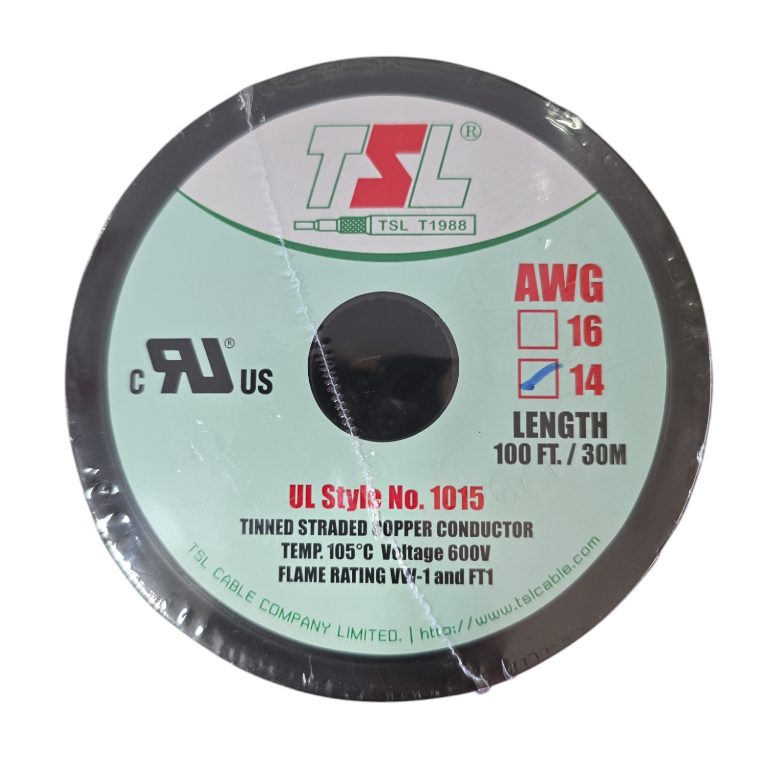 สายไฟคุณภาพดี ขนาด AWG 14 (2.08mm2 )UL1015  100FT.30M.