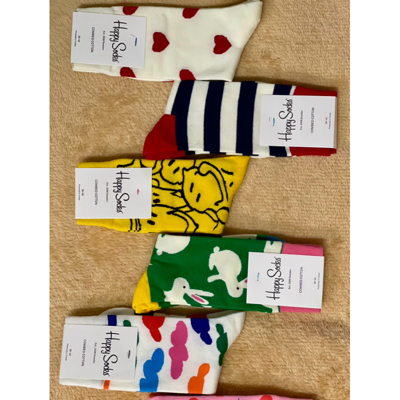 ถุงเท้าข้อยาว happy sock colorful set