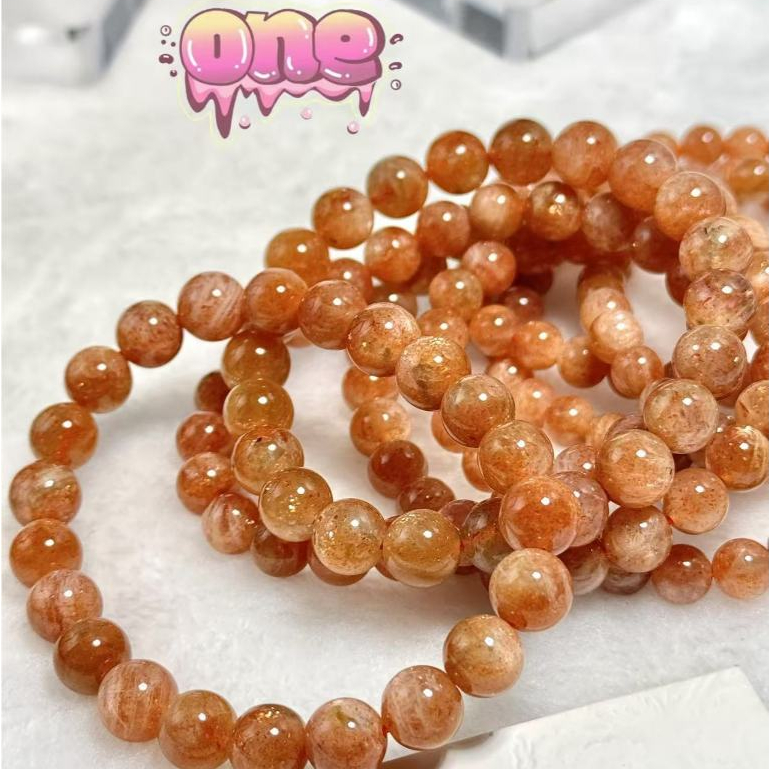 หินซันสโตน(Sunstone)ซันสโตน กำไลหิน กำไลหินแท้ ซันสโตน หินแห่งความเชื่อมั่น กำไลข้อมือหินแท้