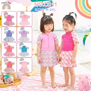 Summer Story ชุดว่ายน้ำเด็กผู้หญิงแขนสั้นกระโปรง มีขาสั้นข้า…