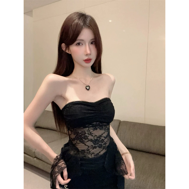 Bentoy(bratop688)เกาะอกลูกไม้ ฟองน้ำในตัว ดีเทลแต่งลูกไม้ยาวสองข้าง เซ็กซี่ รัดรูป สวยมาก - รูปที่ 6