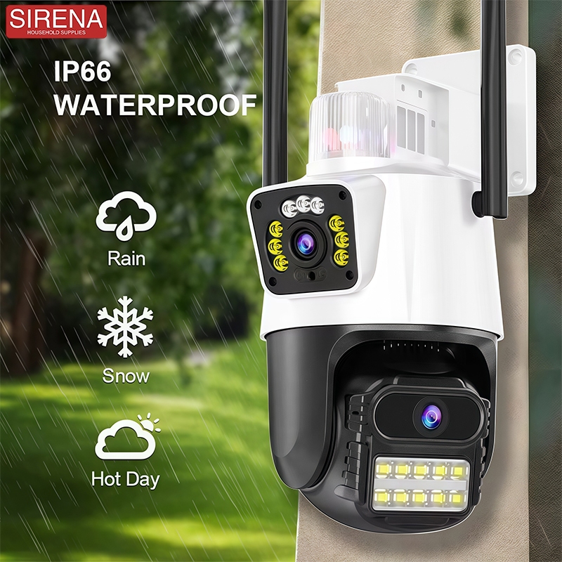 กล้องวงจรปิด กล้องสองเลนส์ wifi กล้องวงจร 5MPHD กันน้ำและกันฝน ในร่ม กลางแจ้ง CCTV