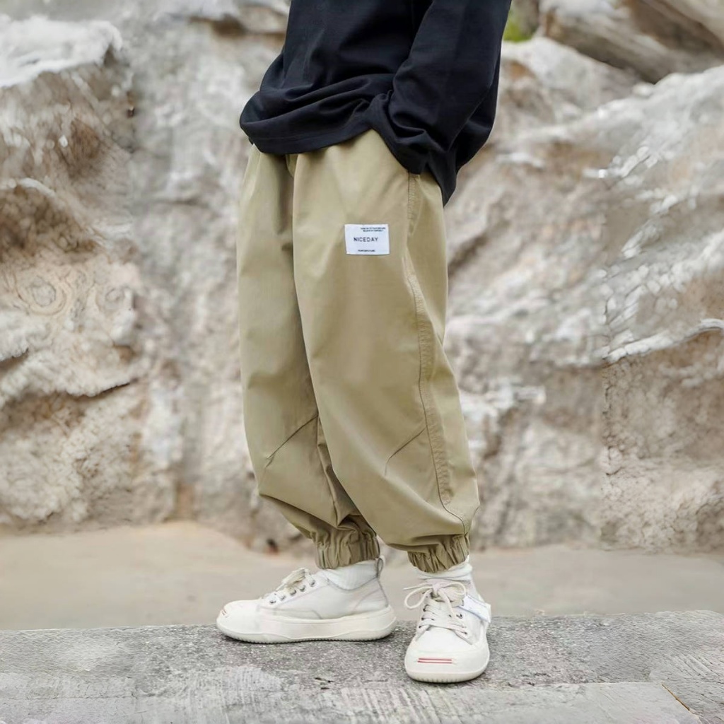 Beryl kids🌸กางเกงขายาวเด็กแฟชั่น🎀คาร์โก้เด็กชาย ลำลอง รัดเท้า เอวยางยืด ทรงหลวม สไตล์เกาหลี รุ่นใหม่ - รูปที่ 2