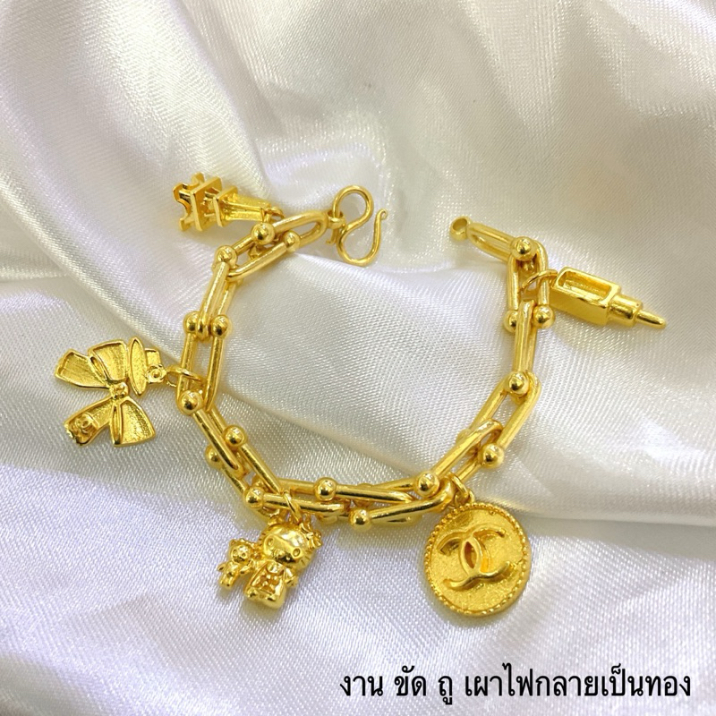 สร้อยข้อมือไฟลายดัมเบล2บจี้ดอกไม้รอบล้างได้เผาได้การใช้งานนานกว่างานทั่วไปฟรีน้ำยา