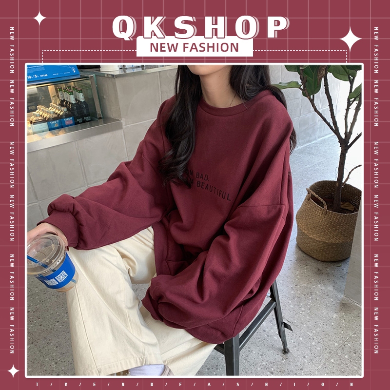 QKshop   ใหม่พร้อมส่ง เสื้อแฟชั่น เป็นงานคอกลมแขนยาว เนื้อผ้าดี ใส่สบายไม่หนามาก ราคาถูกๆ รุ่นนี้บอกเลยว่าไม่ควรพลาด