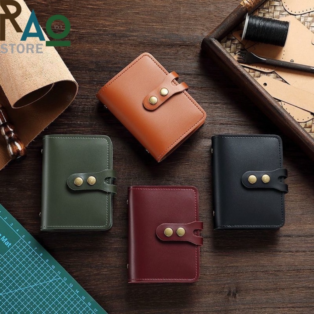 RAO Store พร้อมส่ง กระเป๋าใส่บัตรหนังPUสไตล์วินเทจ ที่เก็บบัตรต่างๆ มี30ซอง ใส่บัตรได้ 60ใบ จุบัตรได้เยอะแนวเรโทรย้อนยุค