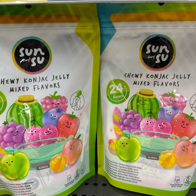 พร้อมส่ง sunsu ซันซุเยลลี่ผสมบุกรวมรส 384 กรัม (24 ซองเล็ก)
