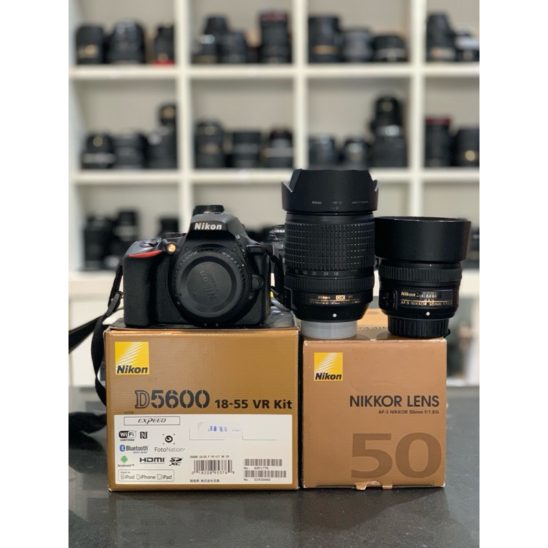 Nikon D5600. 📌อดีต0 📌ชต  6841  Nikon 18-140 mm F3.5-5.6 Vr Ed 📌ตำหนิ รา ท้ายเลนส์ Nikon 50mm F1.8 G 