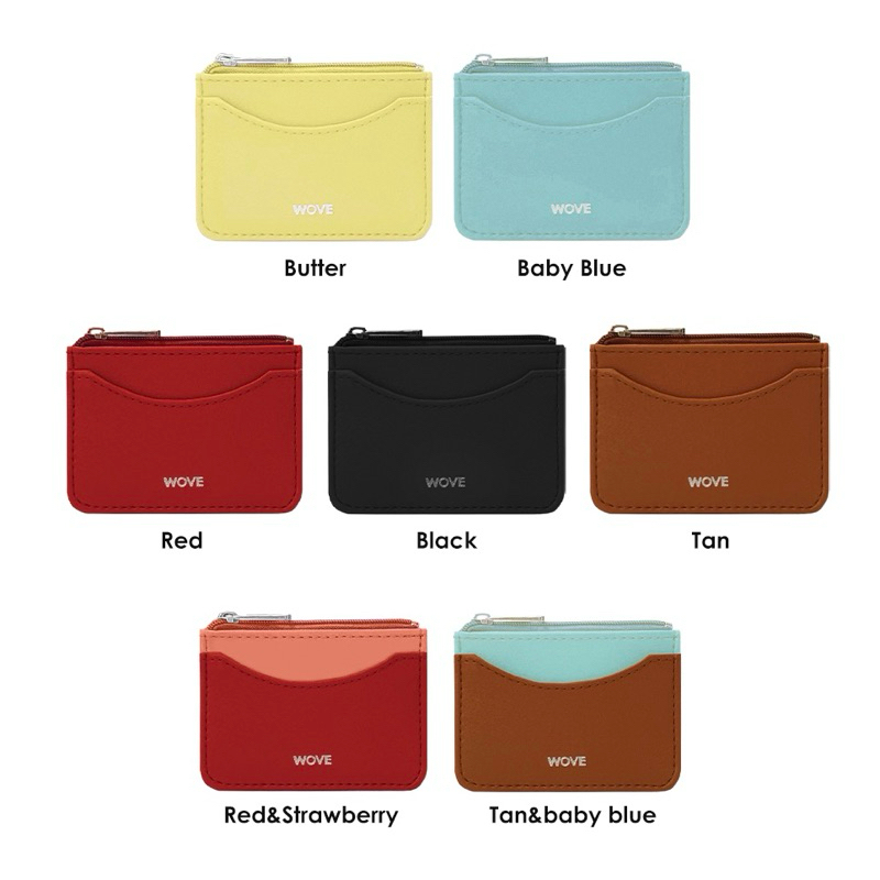 WOVE - Card holder zipper กระเป๋าใส่บัตร มีช่องซิปด้านบน ใส่เหรียญได้