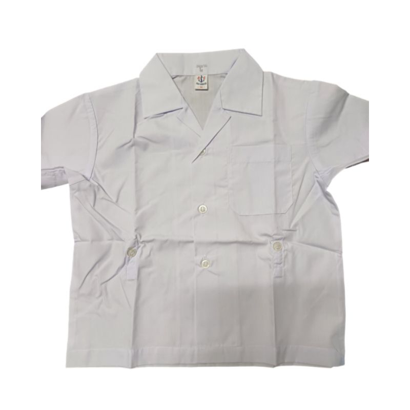 เสื้อนักเรียนอนุบาลชาย คอฮาวาย แบบติดกระดุม ตราสมอ