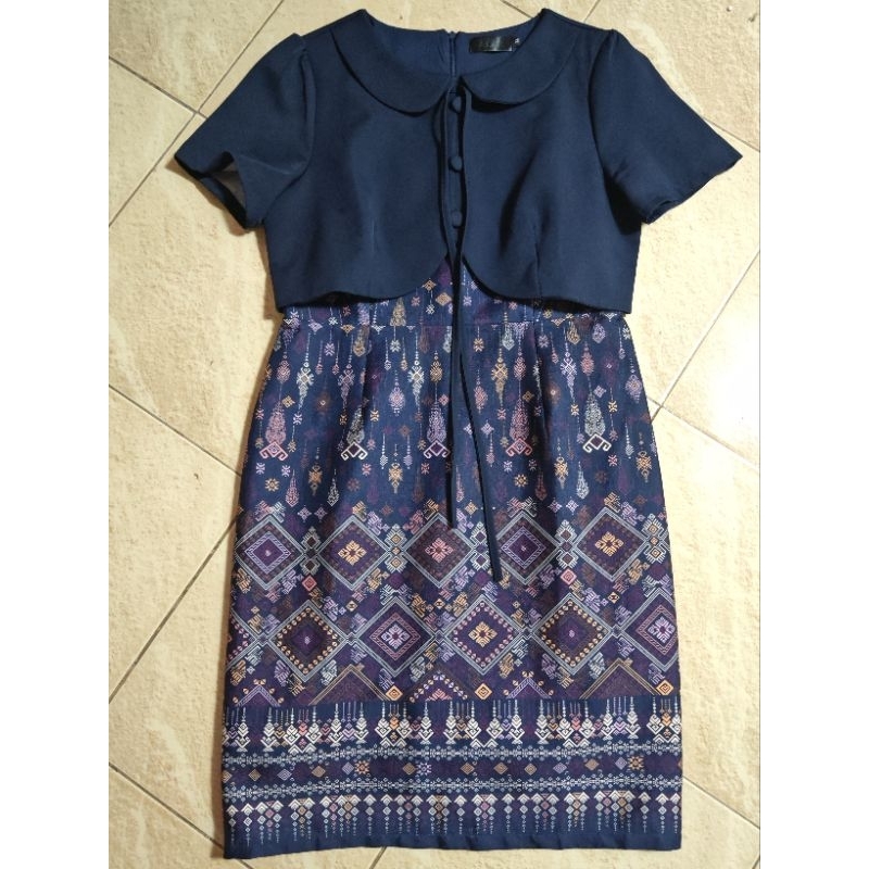 เดรสทำงานป้ายphawi shop ไซส์ xl อก38 เอว 32 ยาว 36 สะโพก 42