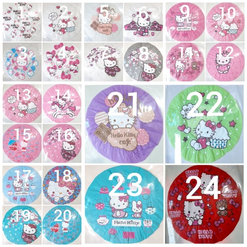 หมวกอาบน้ำ หมวกคลุมผมอาบน้ำ ลายคิตตี้1/12