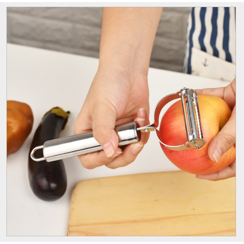 (F-189) มีดปอก สเตนเลส 2 in 1 มีดปอกเปลือก มีดขูด ที่ขูดมะละกอ ขูดเส้น ปอกผลไม้ ใบมีดคม ใช้งานง่าย - รูปที่ 6