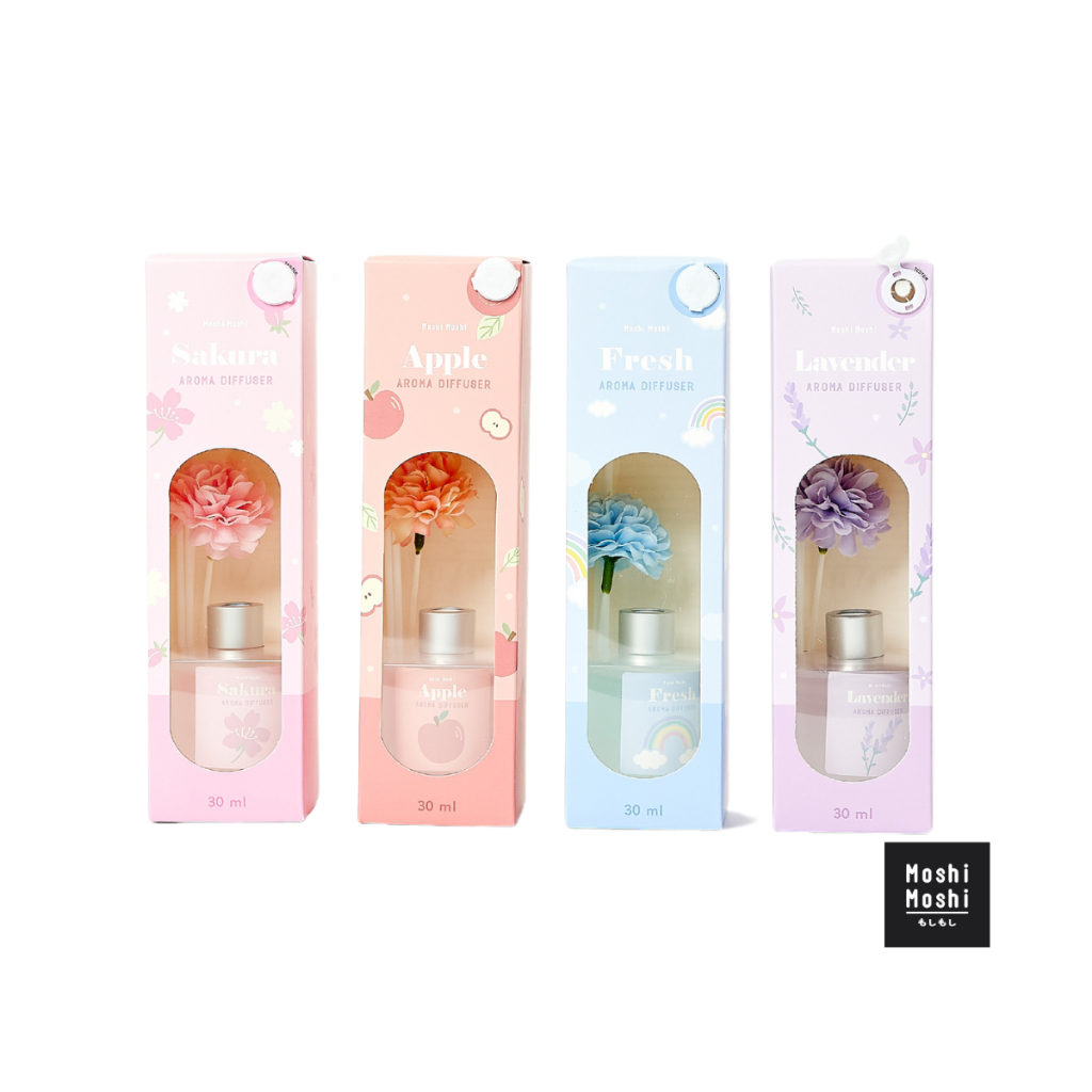 Moshi Moshi น้ำมันหอมระเหย ก้านไม้หอมปรับอากาศ ก้านไม้หอมอโรม่า ขนาด 30 ml. รุ่น 8100026403-26406